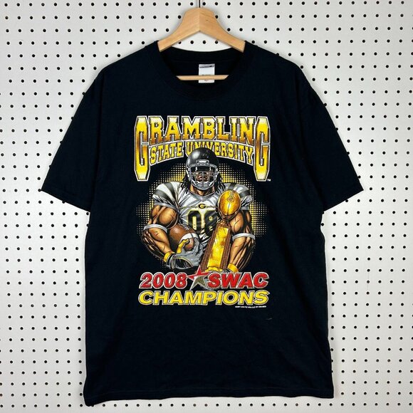 Grambling‎ State University Football SWAC Champions Size Large Black 2008 HBCU - Picture 1 of 7